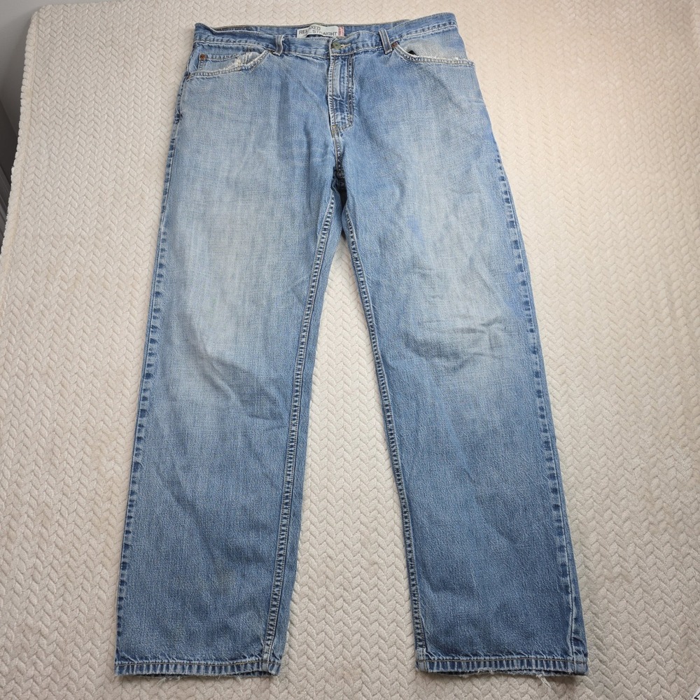Levis 559 Relaxed‎ Straight Jeans Mens 38x32 Light Wash Blue Denim Y2k Vintage